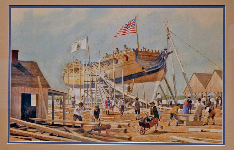 The Continental Frigate Trumbull by artist Victor Mays (1927-2015)